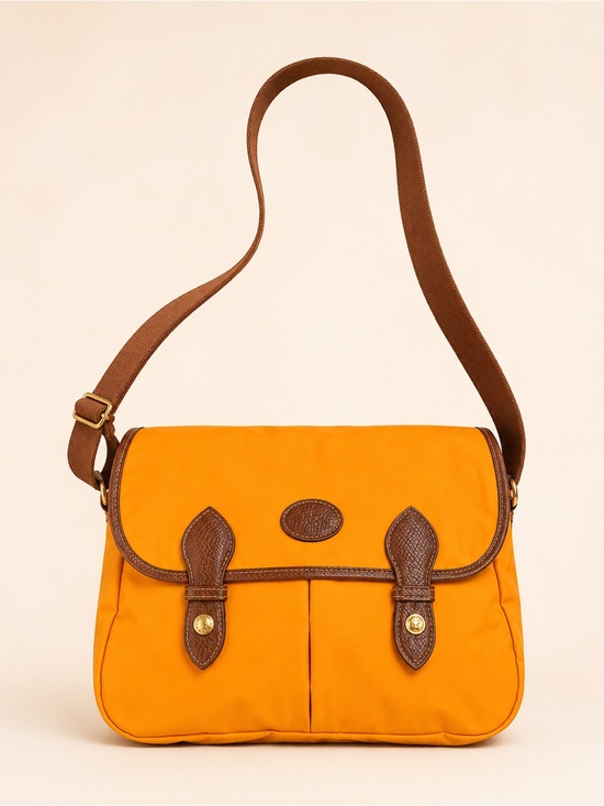 Longchamp Handbags - Longchamp Vintage Le Pliage Orange Nylon Messenger Crossbody Bag